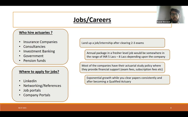 ACTUARIAL SCIENCE AS A CAREER OPTION