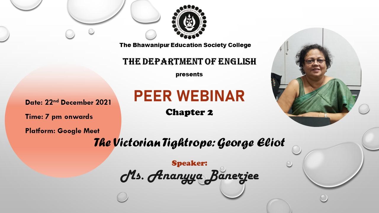 Peer Webinar (chapter 2) organized by the Department of English
