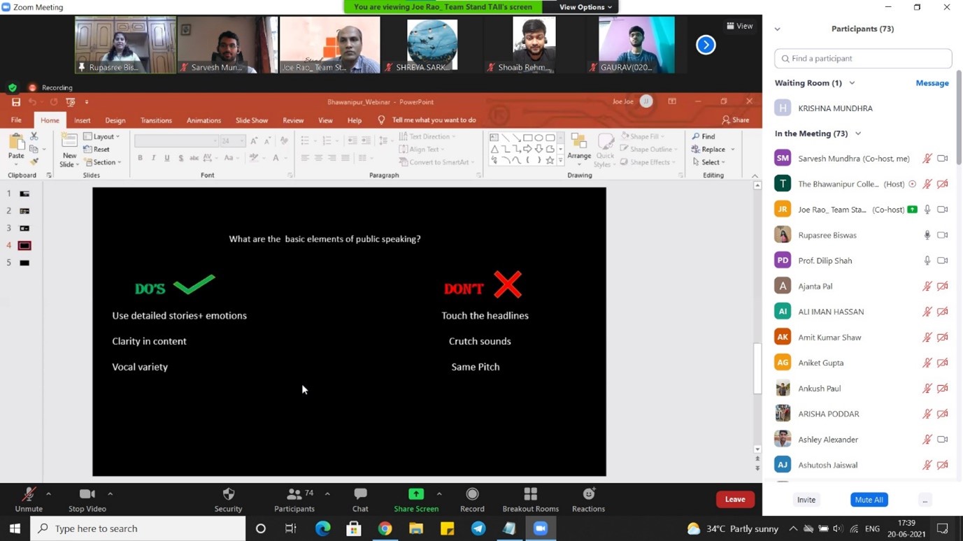 TIPS TO ENHANCE PUBLIC SPEAKING SKILLS BY RUPASREE BISWAS