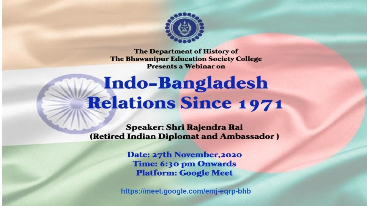 Webinar on Indo-Bangladesh Relations Since 1971