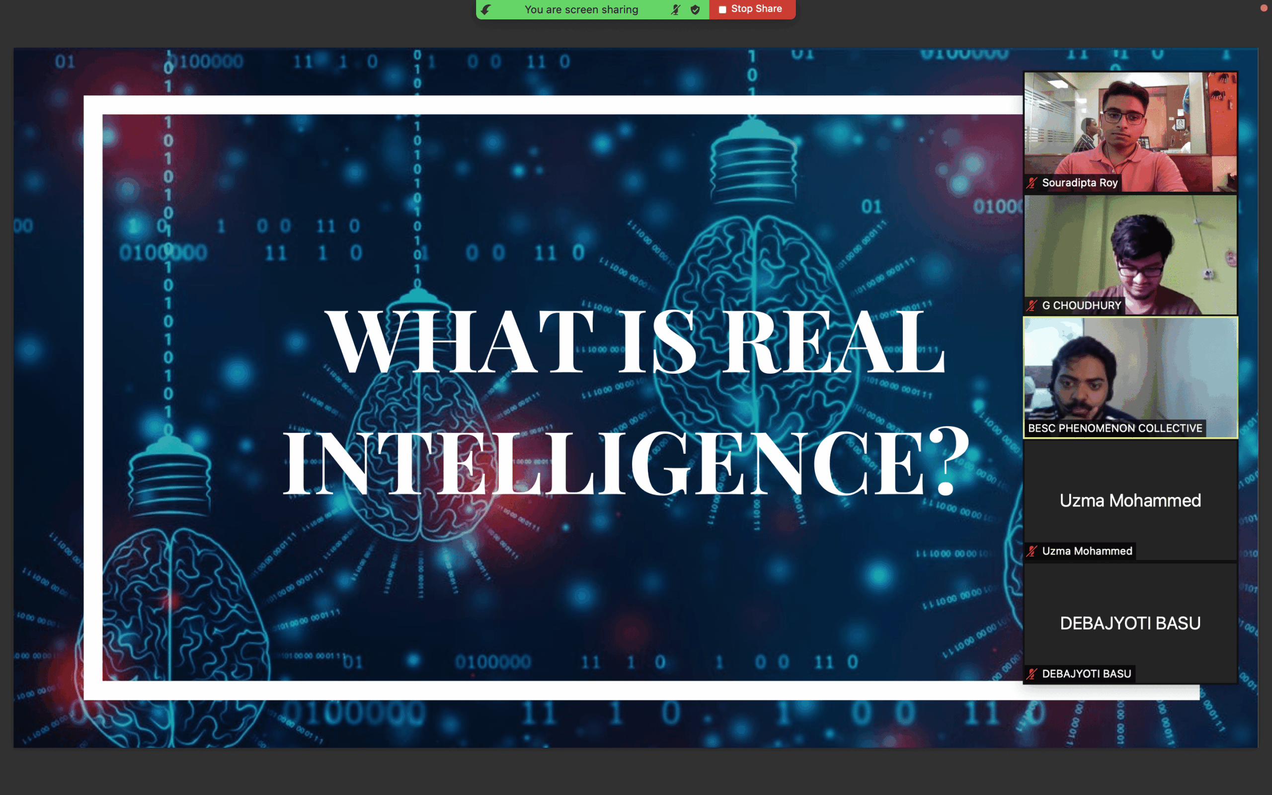 GROUP DISCUSSION ON TERRESTRIAL INTELLIGENCE