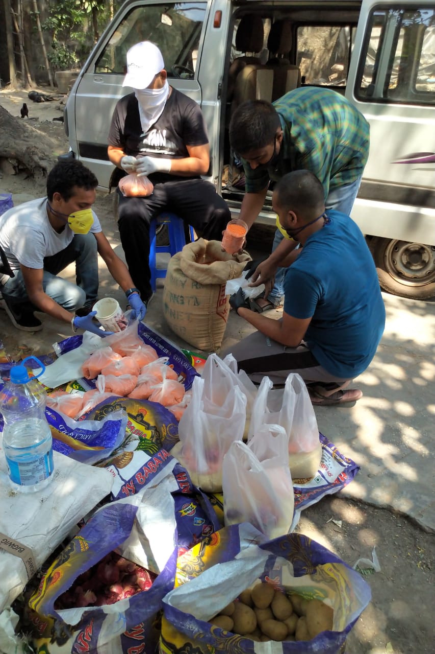Dry Ration and Vegetable Distribution by the NSS unit