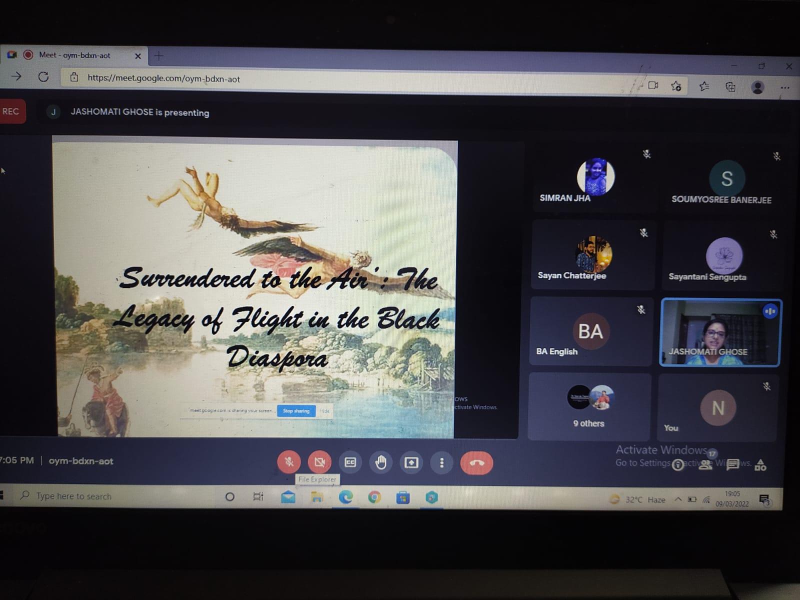 The fifth chapter of the Peer Webinar was organized by the Department of English