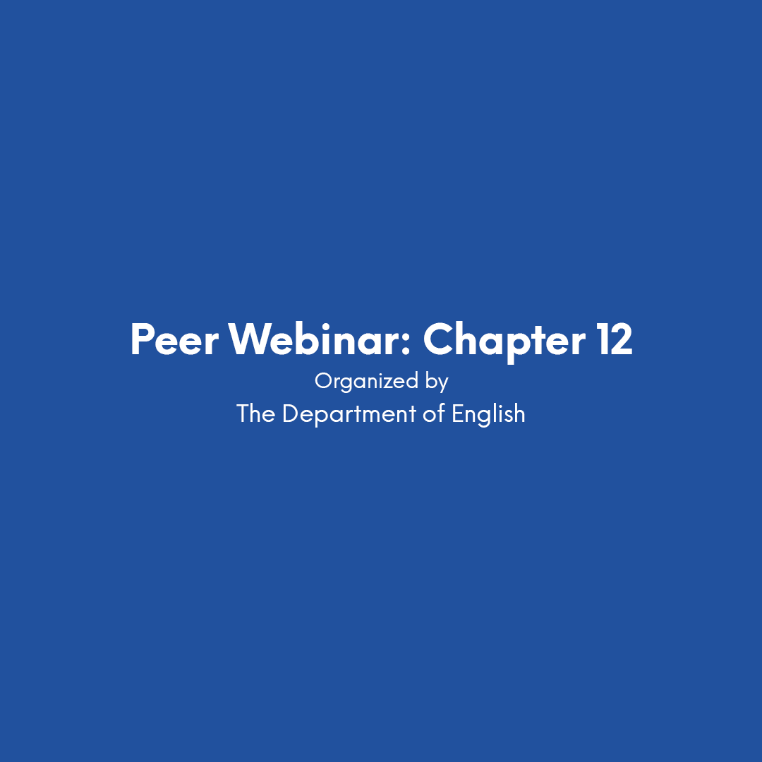 Peer Webinar: Chapter 12